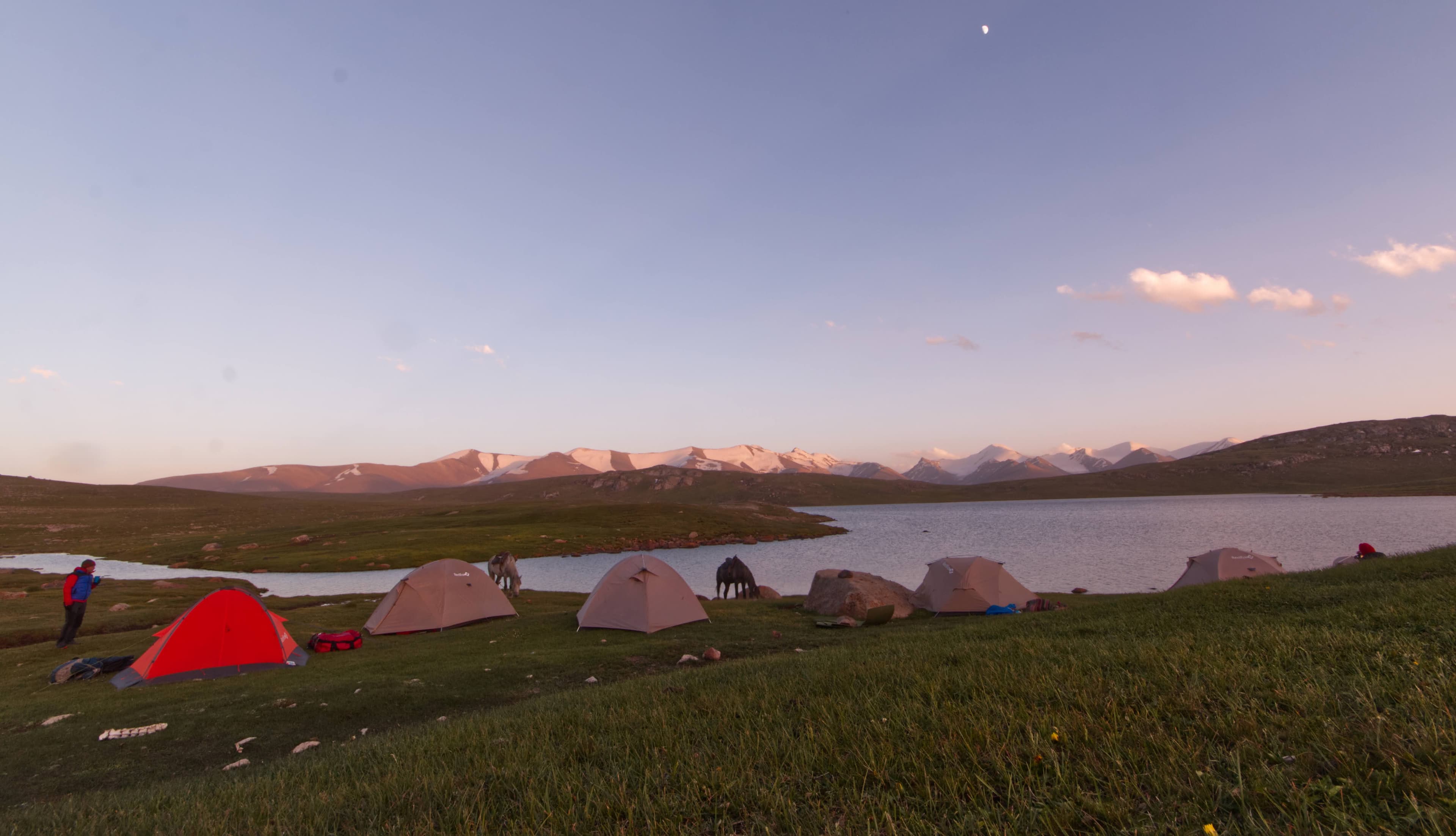 Nomad's Land campsite Chokoli lakes on the Silk Road of the Arabel Suu plateau