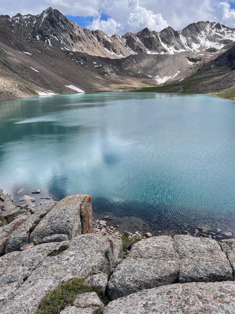 One of the lakes in the At-Djailoo Gorge, a tributary of the Jeti Oguz River south of Lake Issyk Kul