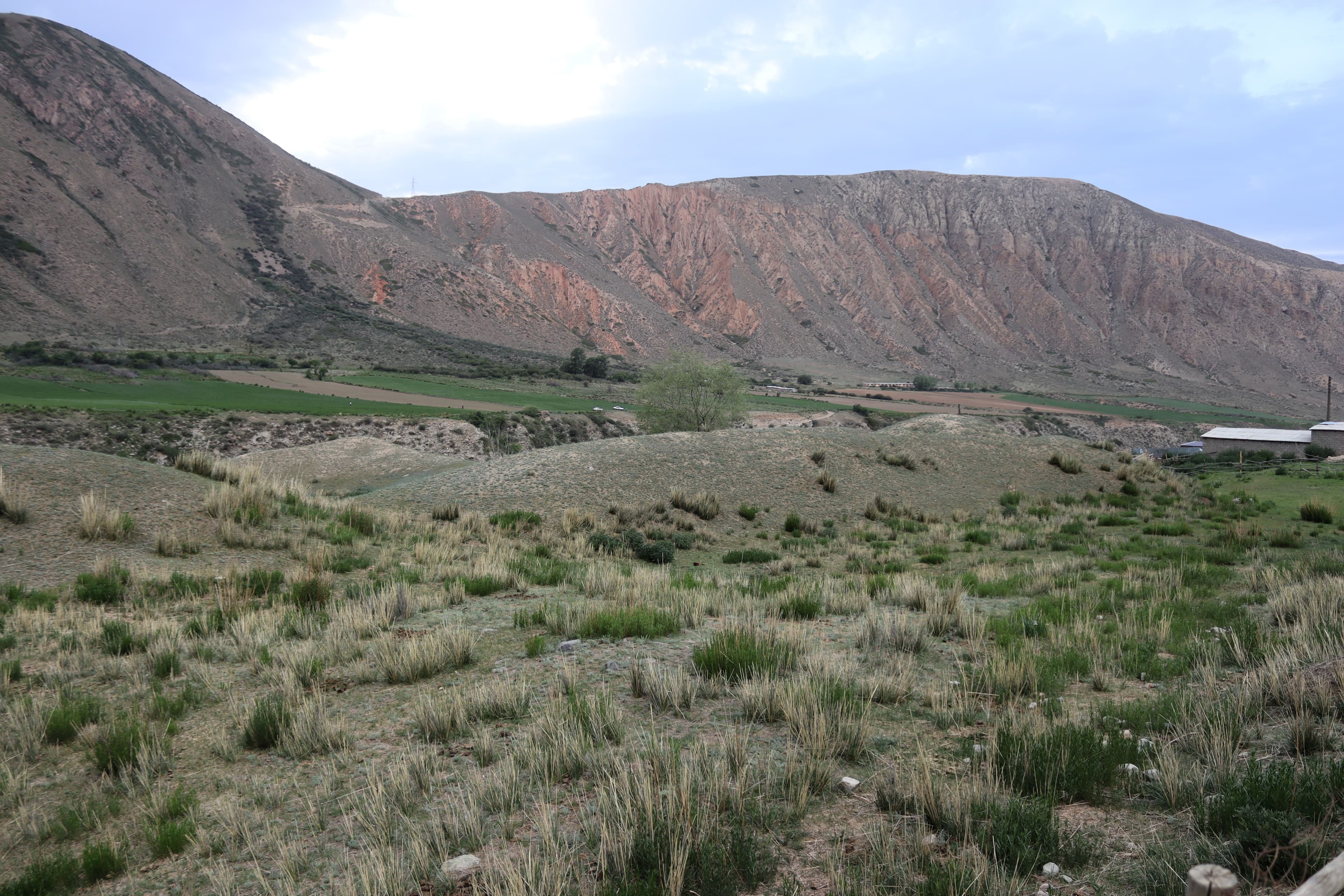 Ruins of an ancient caravanserai and fortress in the gorge of Barskoon, Issyk Kul, Kyrgyzstan